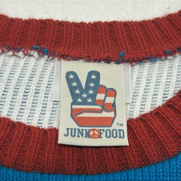 Junk Food The Smurfs Papa Smurf As Santa Blue Ugly Christmas Sweater Size M - Picture 5 of 10